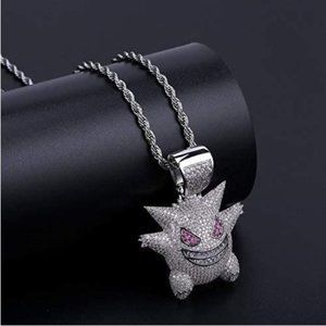 Bubble Gengar Pendant Hip Hop Iced Out Rhinestone